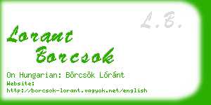 lorant borcsok business card