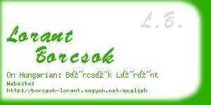 lorant borcsok business card